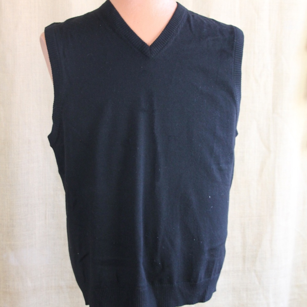 PRONTO UOMO Black Merino Wool Sweater Vest